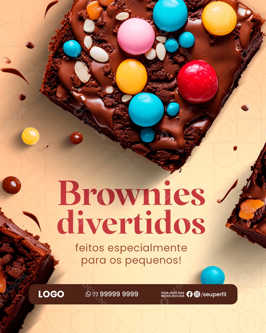 Fun Brownies Made Especially for the Little Ones Editable Social Media PSD