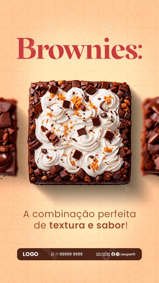 Story Brownies a Combinação Perfeita de Textura e Sabor Social Media PSD Editável