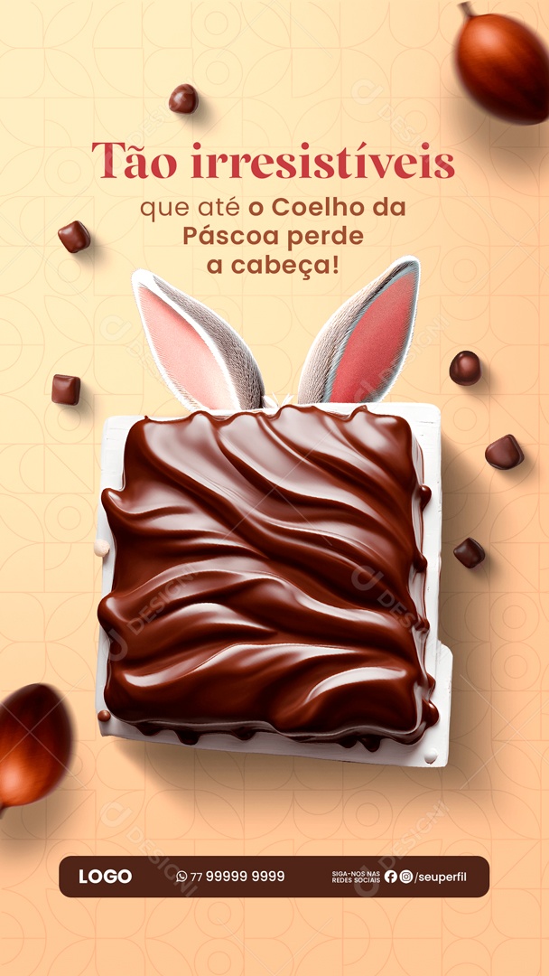 Story Tão Irresistíveis que Até o Coelho da Páscoa Perde a Cabeça Social Media PSD Editável