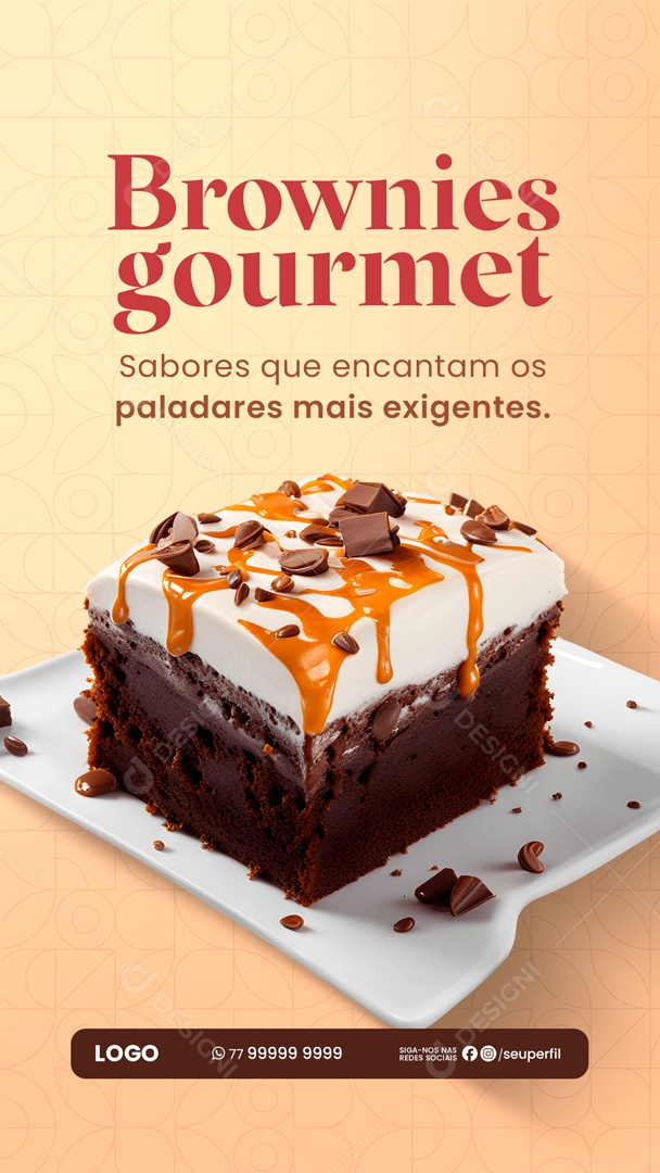 Story Brownies Gourmet Sabores que Encantam os Paladares mais Exigentes Social Media PSD Editável