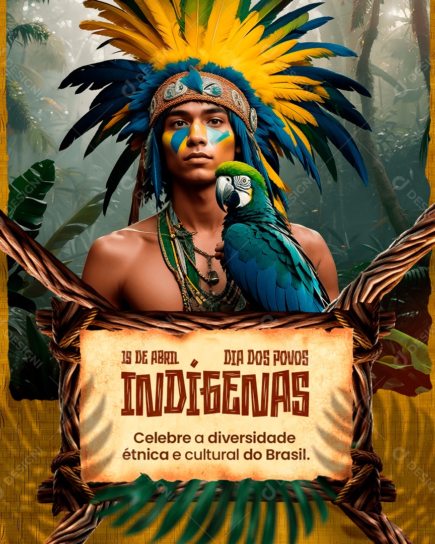 Dia do Índio 19 de Abril Social Media PSD Editável