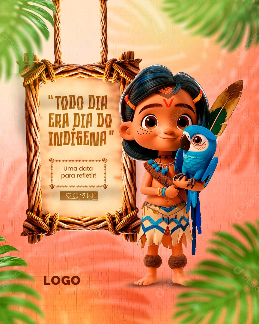 Dia do Índio 19 de Abril uma Data para Refletir Social Media PSD Editável