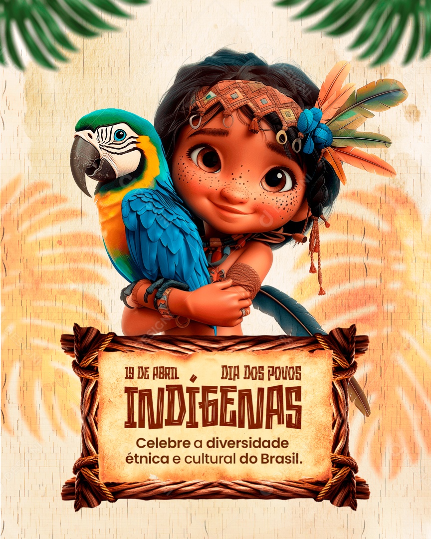 Dia do Índio 19 de Abril Celebre a Diversidade Étnica e Cultural da Brasil Social Media PSD Editável