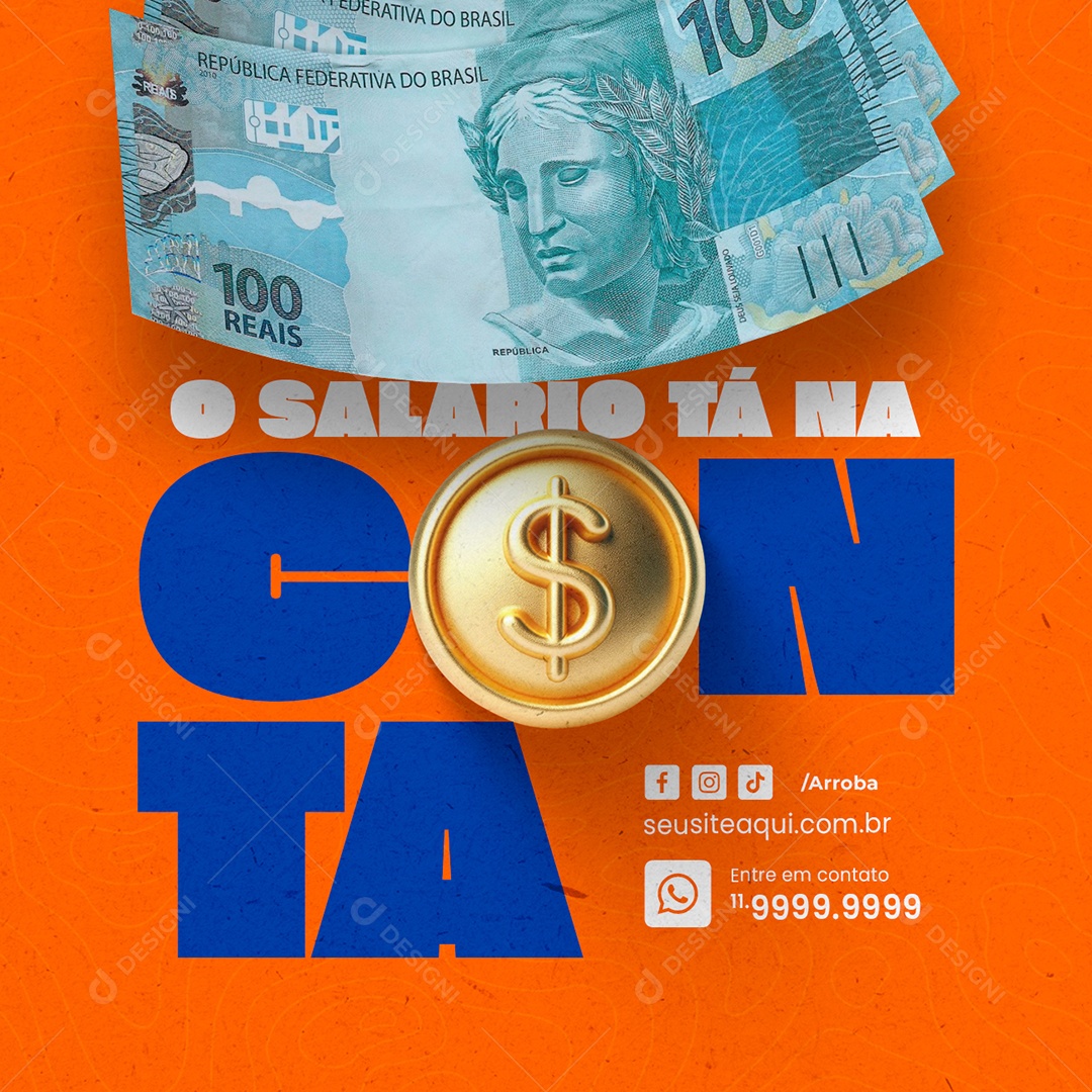 Social Media Prefeitura Pagamentos O Salário Tá Na Conta PSD Editável