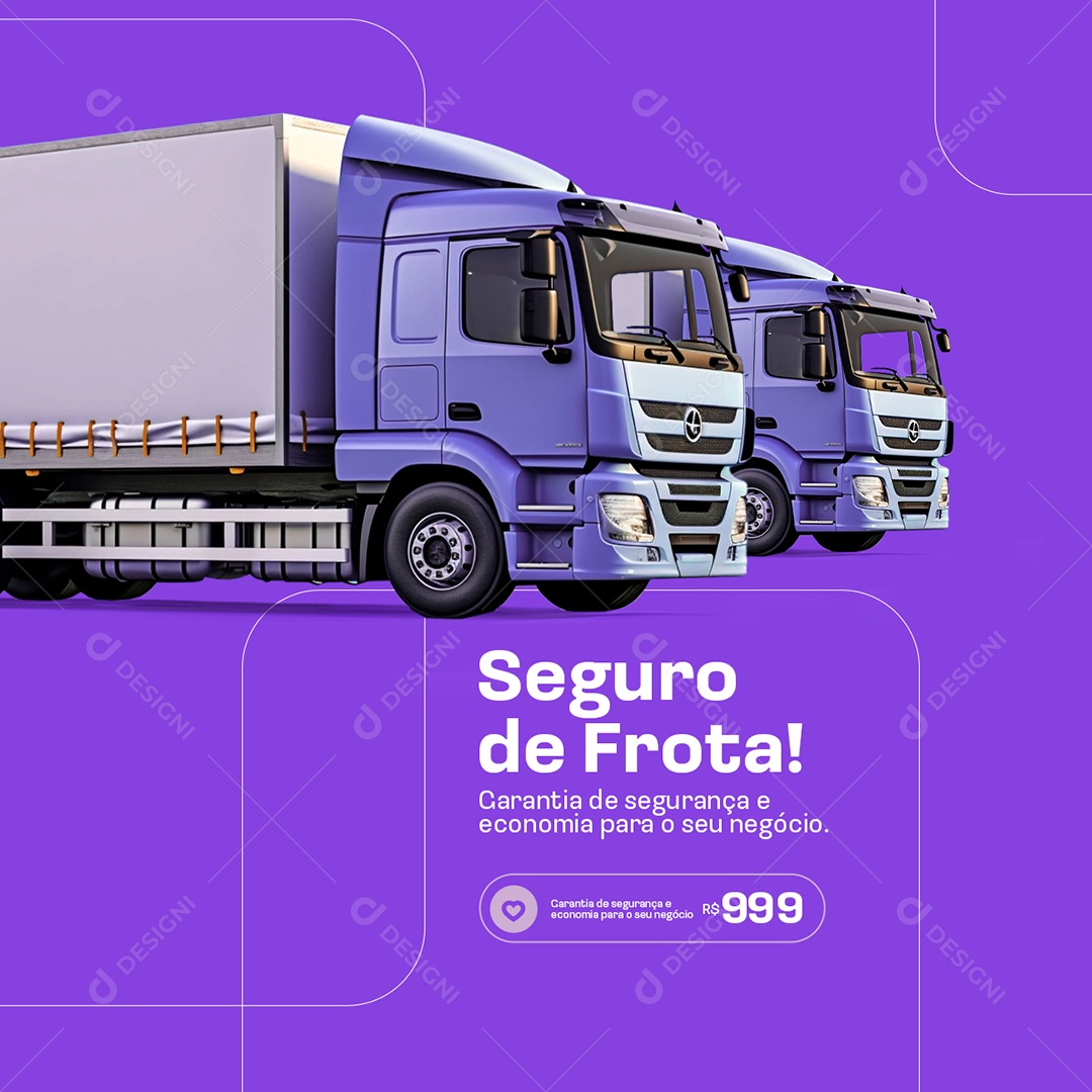 Seguradora Caminhão Seguro de Frota Garantia de Seguranças Social Media PSD Editável