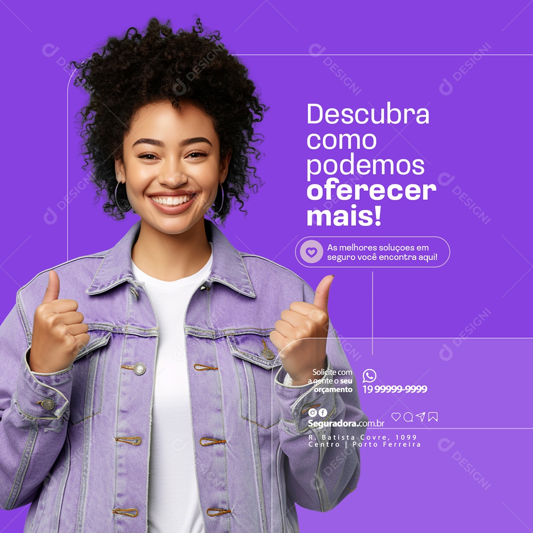 Seguradora Descubra Como Podemos Oferecer Mais Social Media PSD Editável