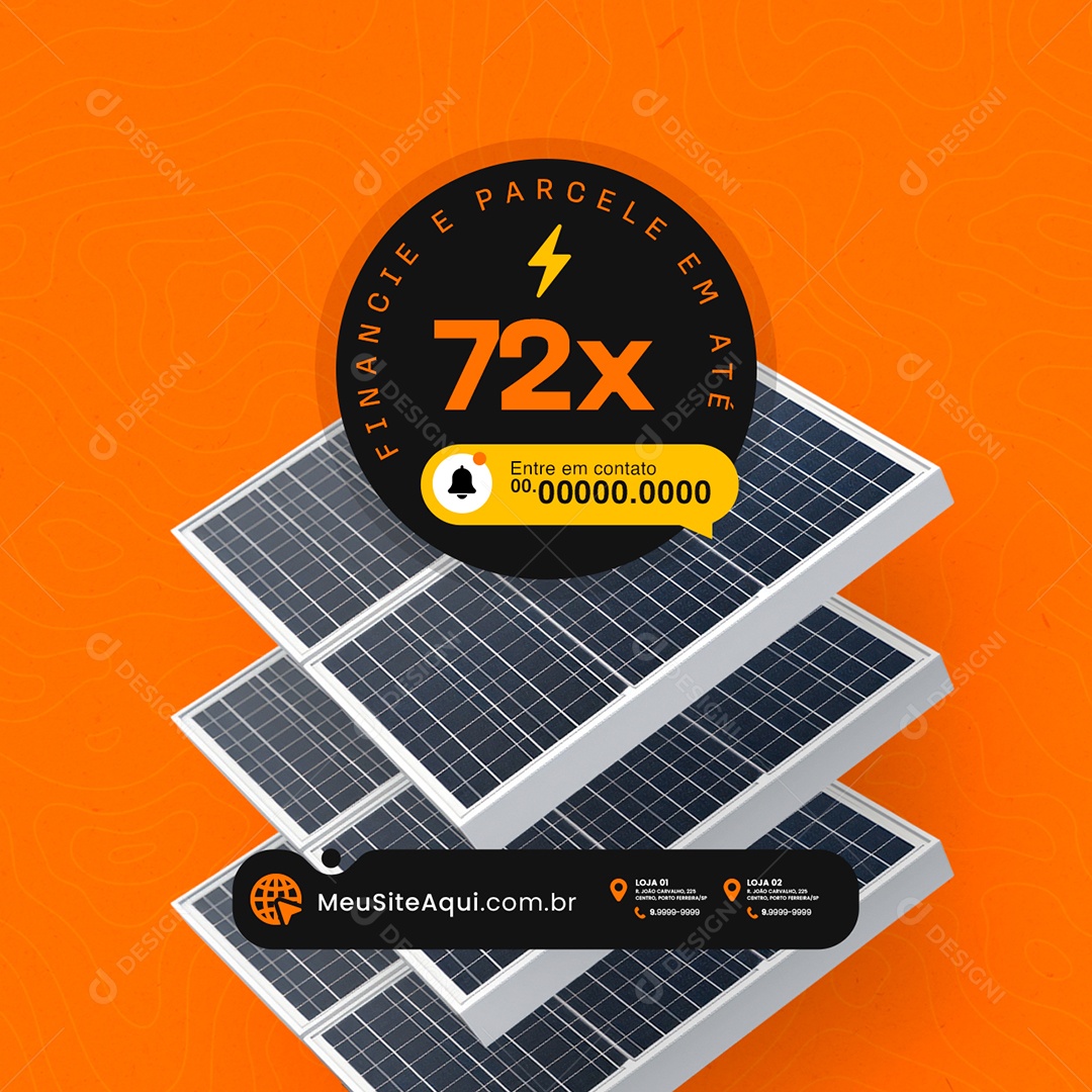 Energia Solar Financie e Parcele Social Media PSD Editável