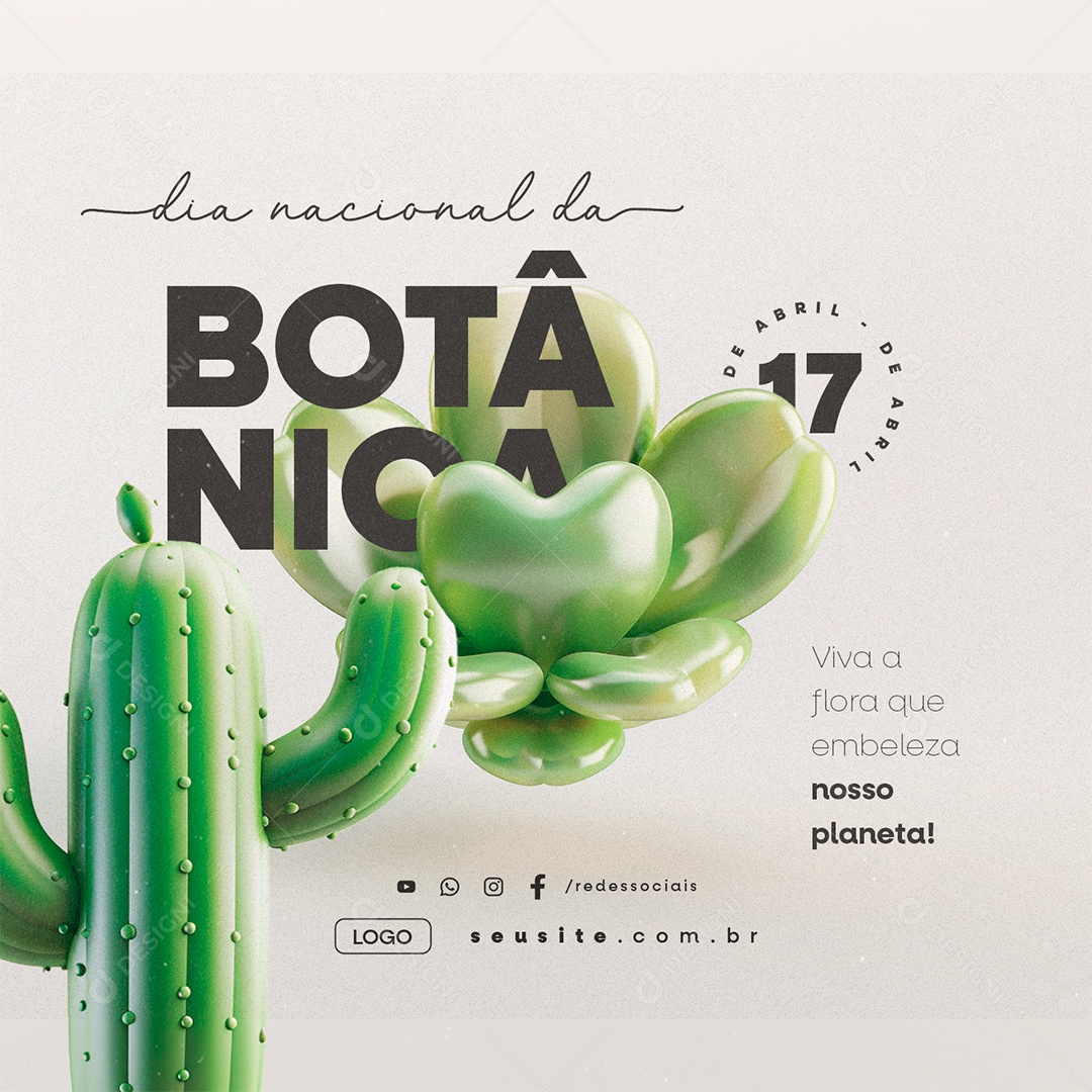 Dia Nacional da Botânica 17 de Abril Viva a Flora Social Media PSD Editável