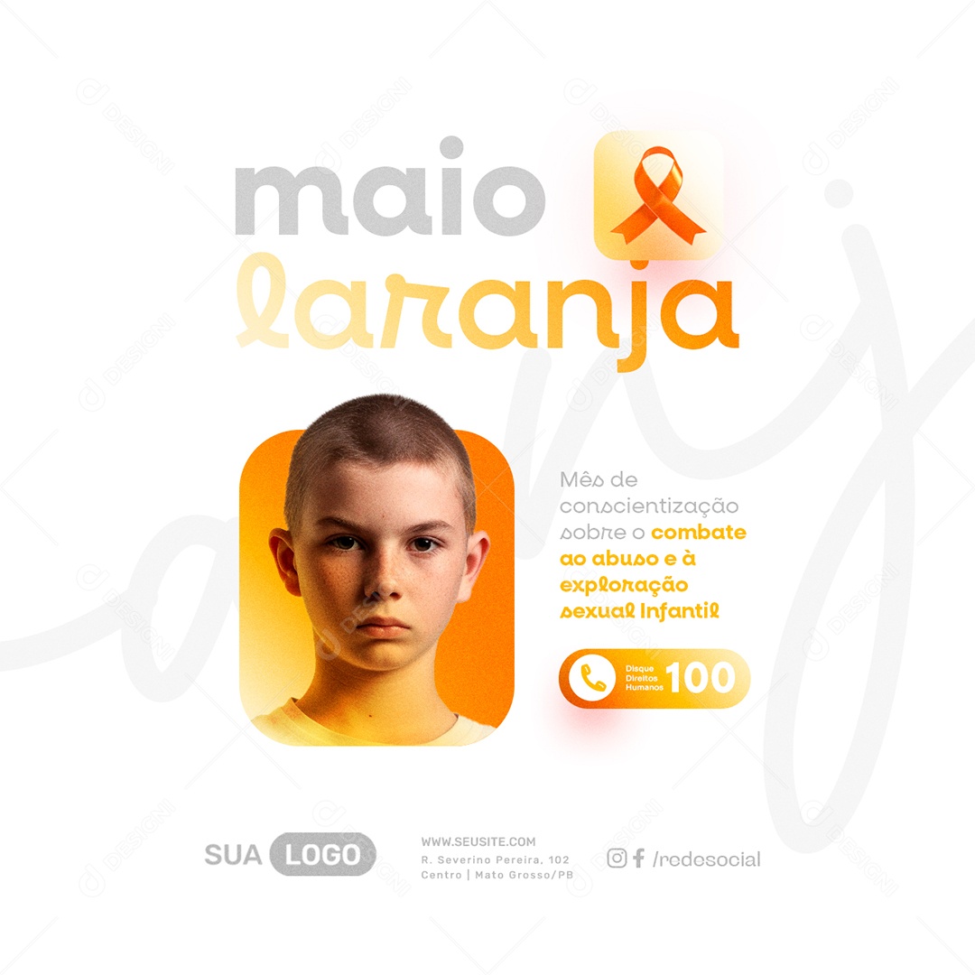 Social Media Mês de Conscientização Sobre o Combate ao Abuso e à Exploração Sexual Infantil PSD Editável