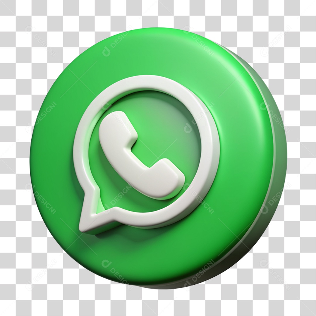 Elemento 3D Ícone WhatsApp PNG Transparente