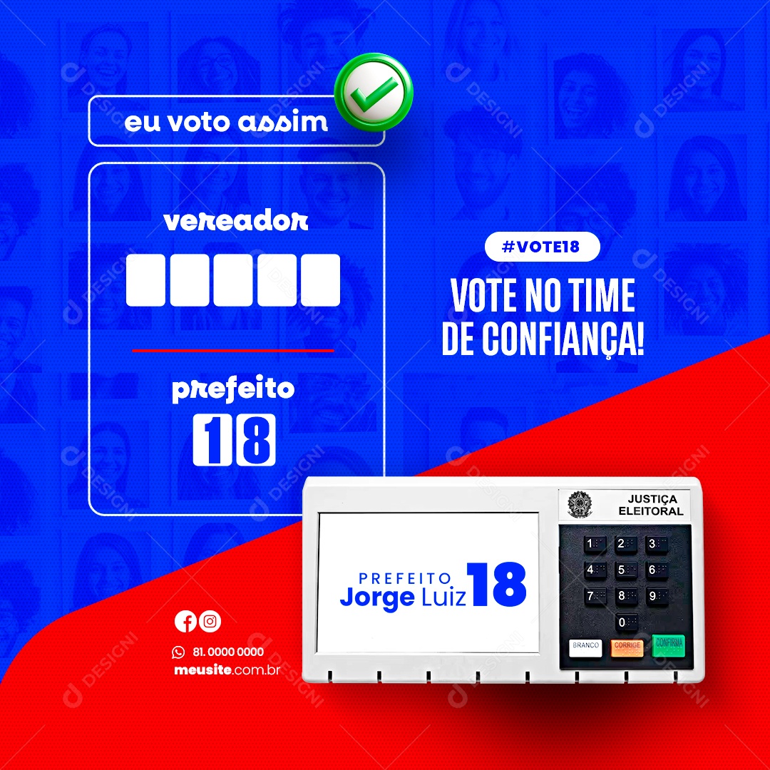 Vote no Time de Confiança Social Media PSD Editável
