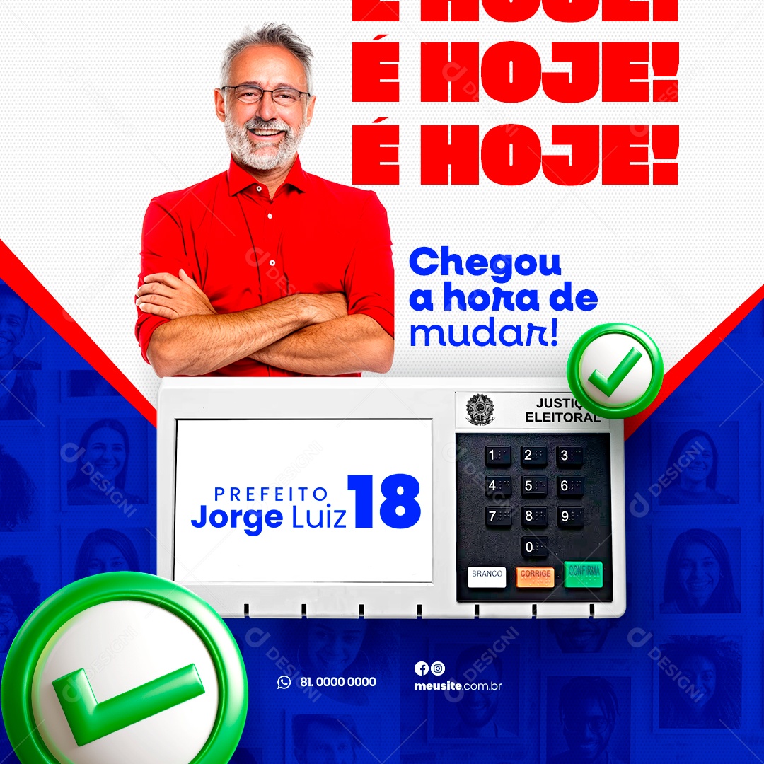 Chegou a Hora de Mudar Social Media PSD Editável