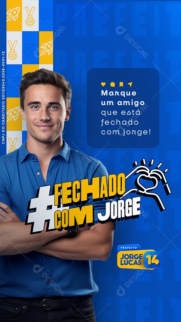 Story Marque seu Amigo que Está Fechado com Jorge Social Media PSD Editável