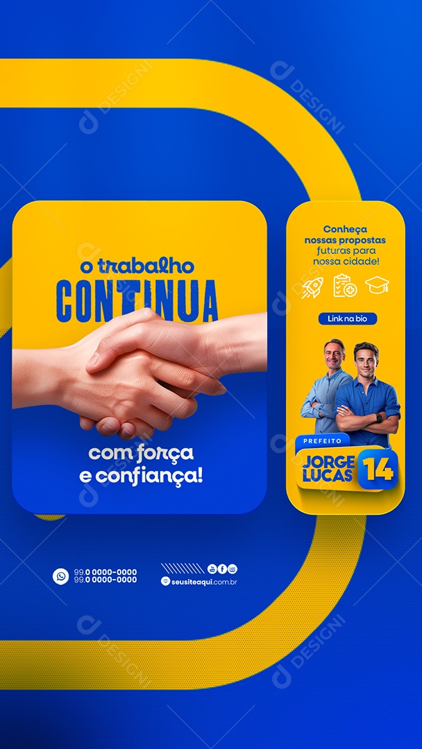 Story O Trabalho Continua com Força e Confiança Social Media PSD Editável