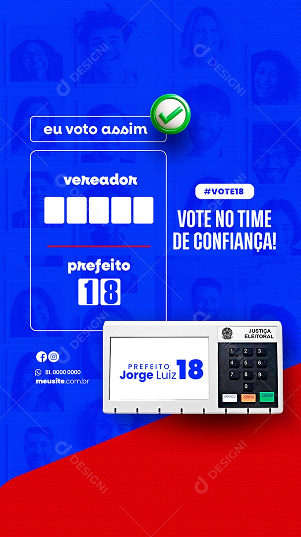 Story Vote no Time de Confiança Social Media PSD Editável