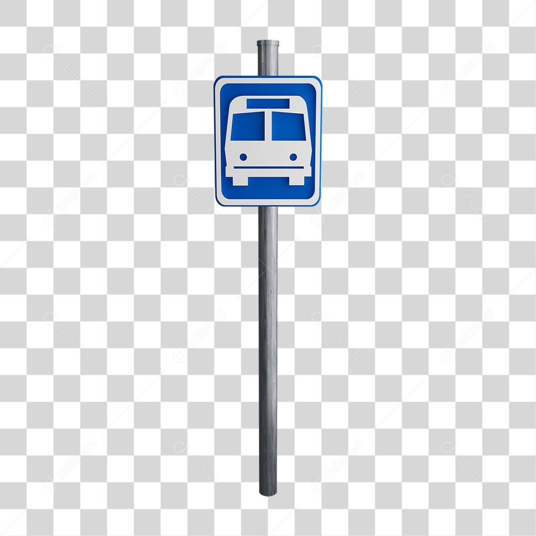 Placa Ponto de Ônibus PNG Transparente