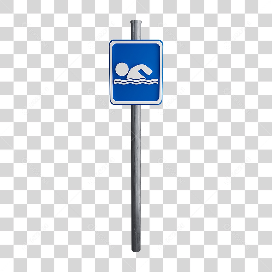 Placa de Sinal de Piscina Na Estrada PNG Transparente