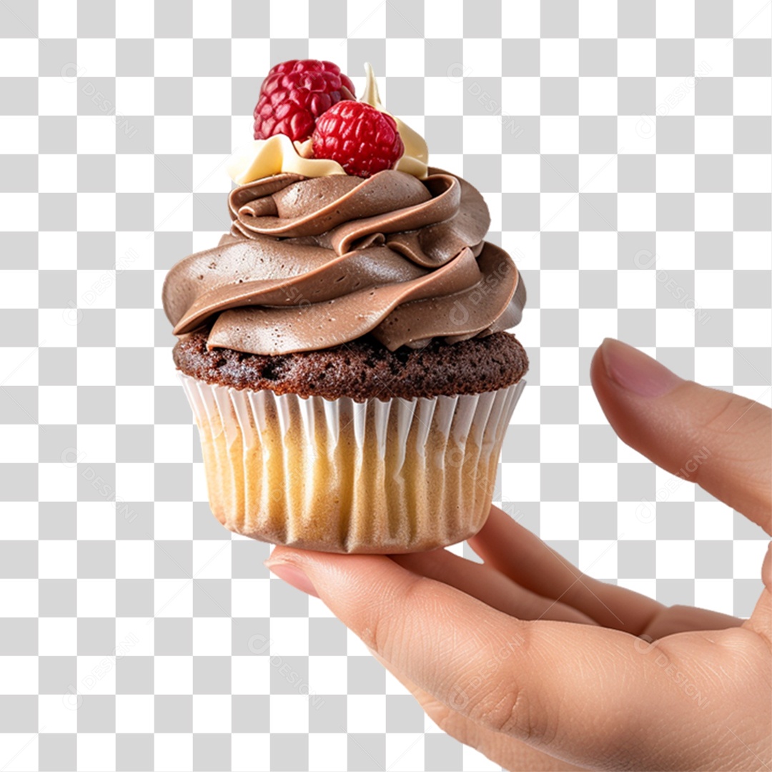 Mão Segurando Cupcake PNG Transparente