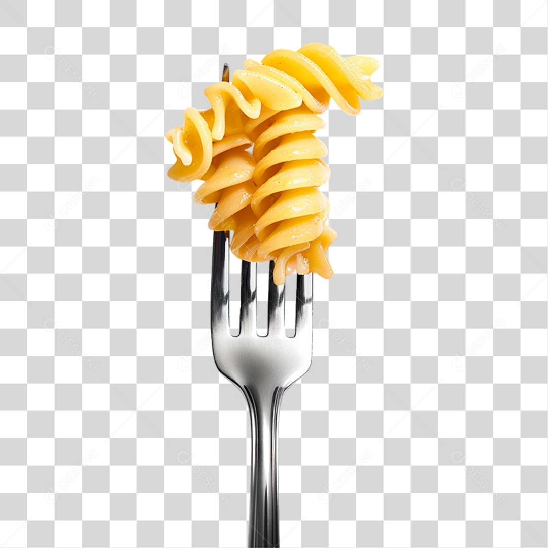 Garfo com Macarrão Macarronada PNG Transparente