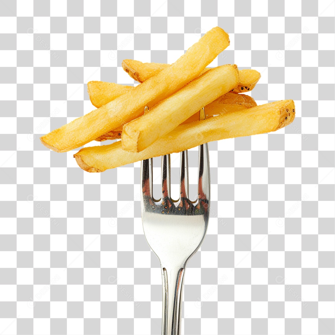 Garfo Batata Frita PNG Transparente