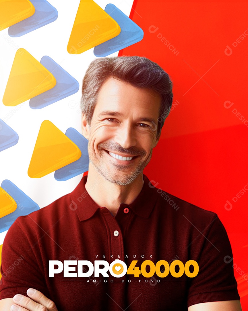 Social Media Politica Vereador Amigo do Povo PSD Editável