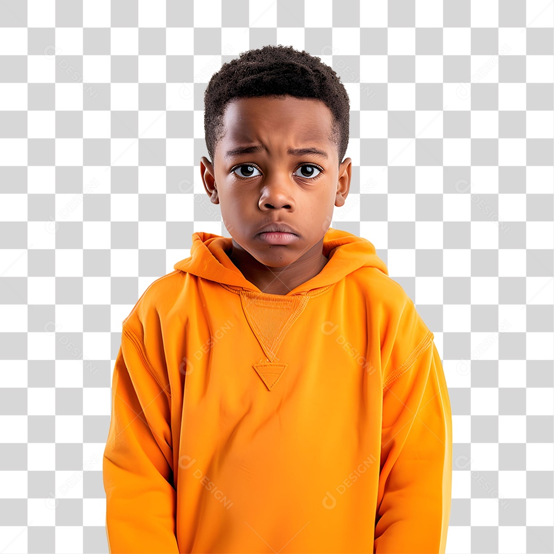 Criança Vestida com Roupa Laranja PNG Transparente