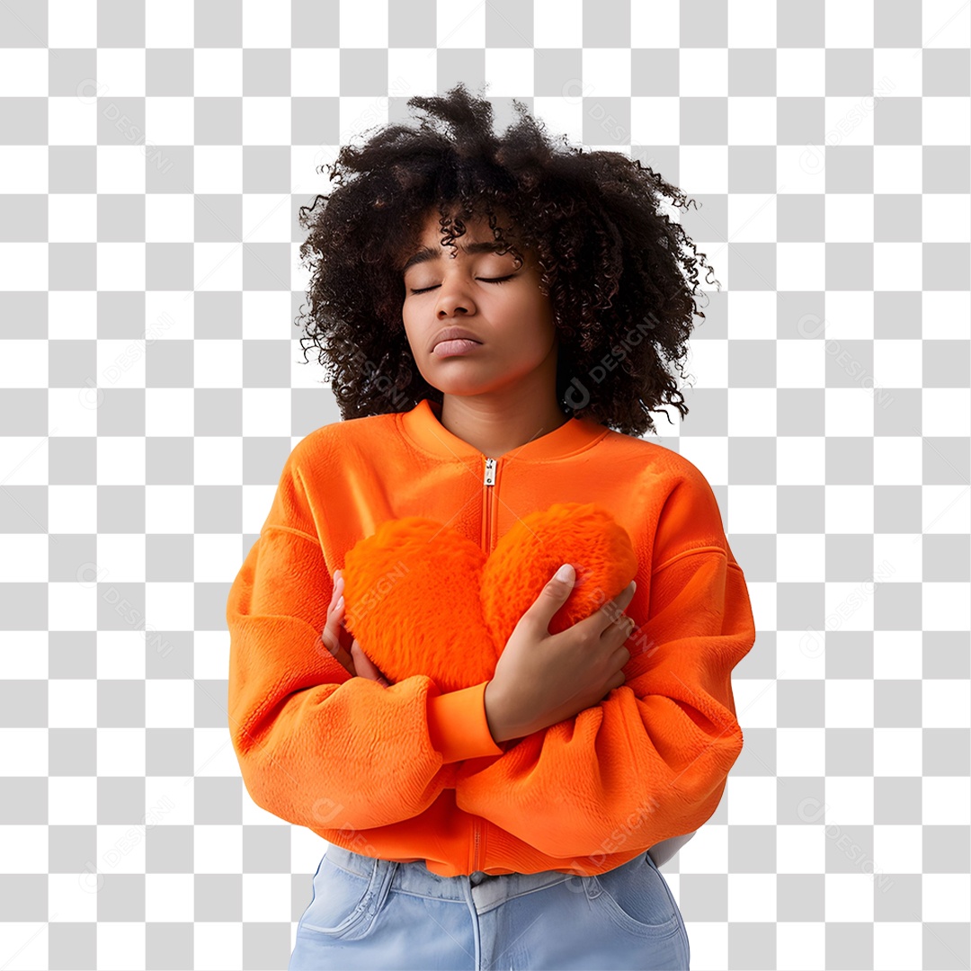 Criança Vestida com Roupa Laranja PNG Transparente