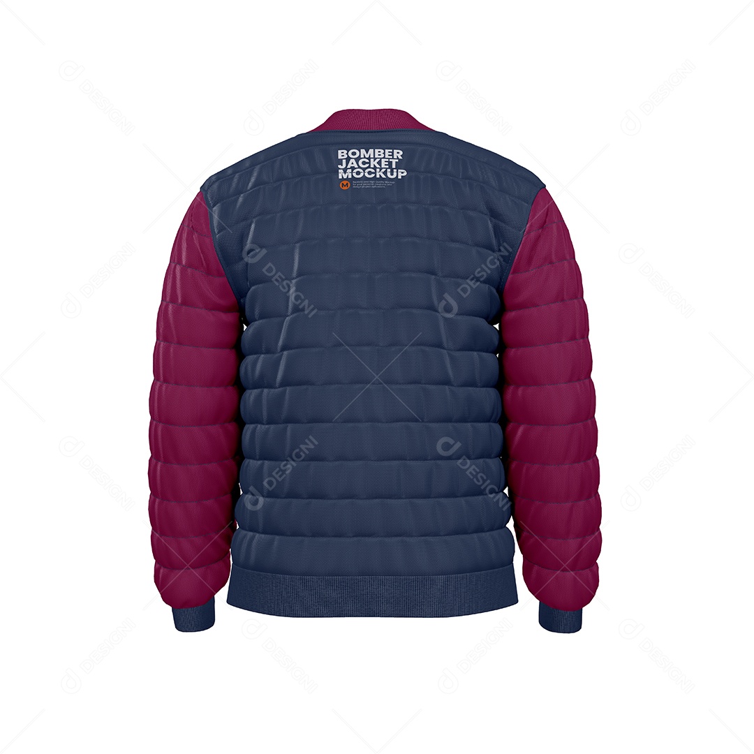 Jaqueta de Nylon para Inverno Vista de Costas PSD Editável Mockup