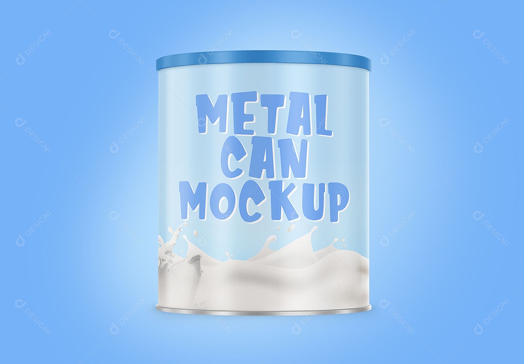 Lata de Metal Mockup PSD Editável