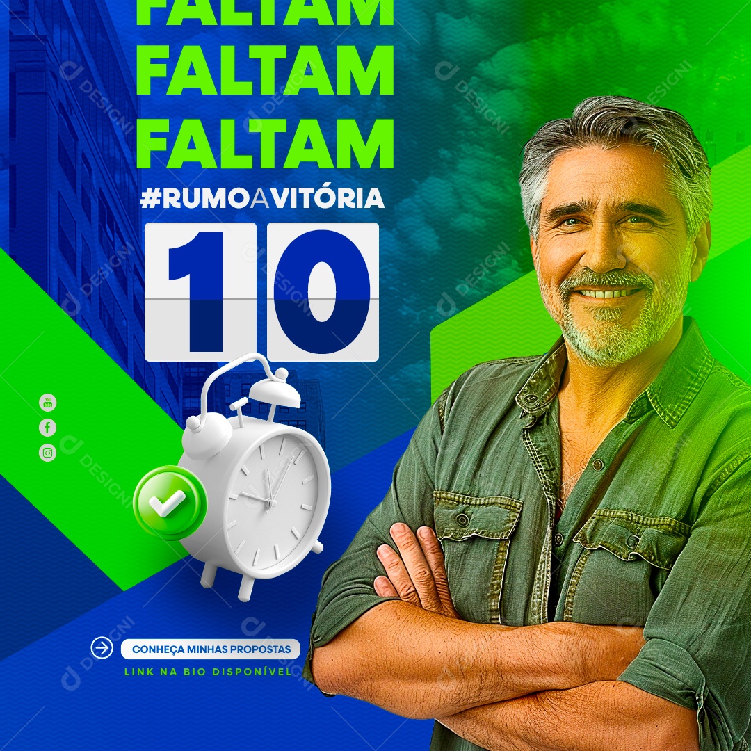 Faltam 10 Dias Rumo a Vitória Social Media PSD Editável