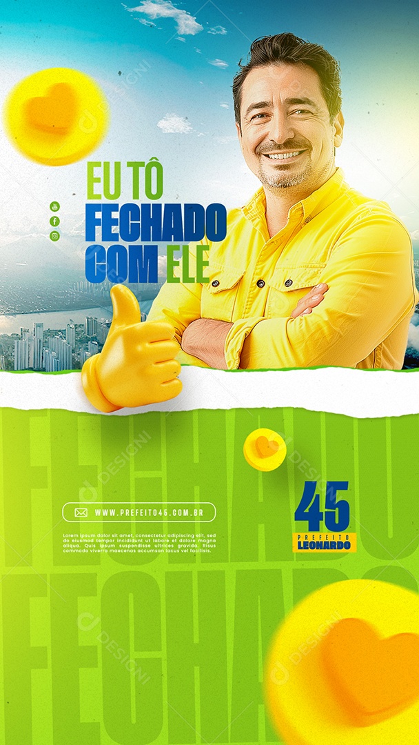 Story Eu to Fechado com Ele Social Media PSD Editável