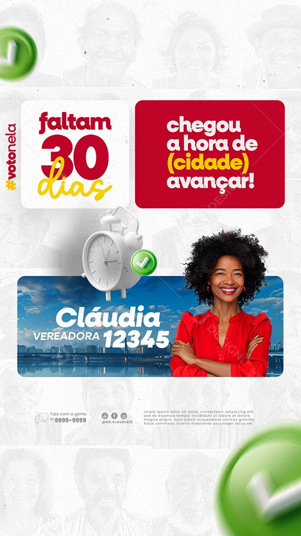 Story Faltam 30 Dias Chegou a Hora de Cidade Avançar Social Media PSD Editável