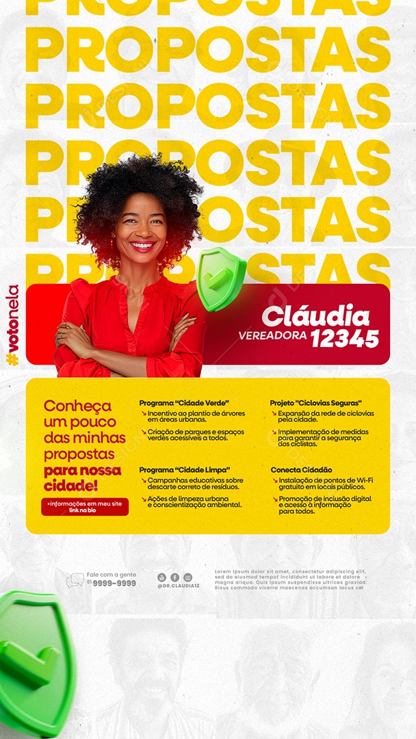 Story Conheça um Pouco das Minhas Propostas para nossa Cidade Social Media PSD Editável