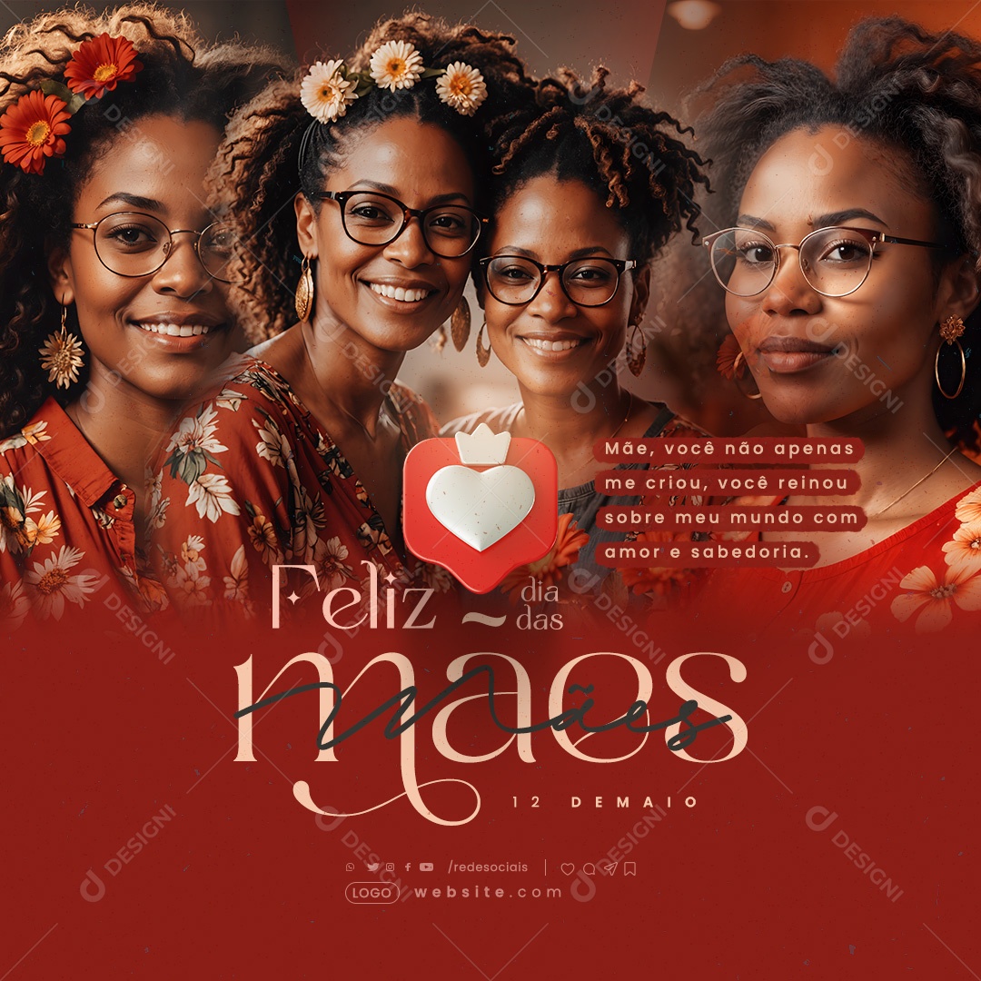 Feliz Dia das Mães 12 de Maio Social Media PSD Editável