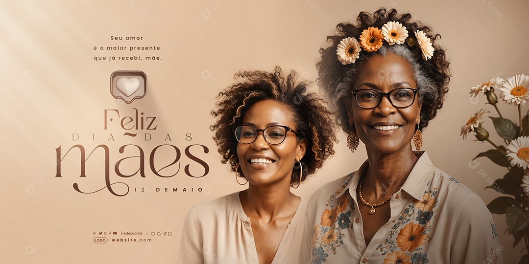 Banner Dia das Mães 12 de Maio seu Amor é o Maior Presente que ja Recebi Social Media PSD Editável