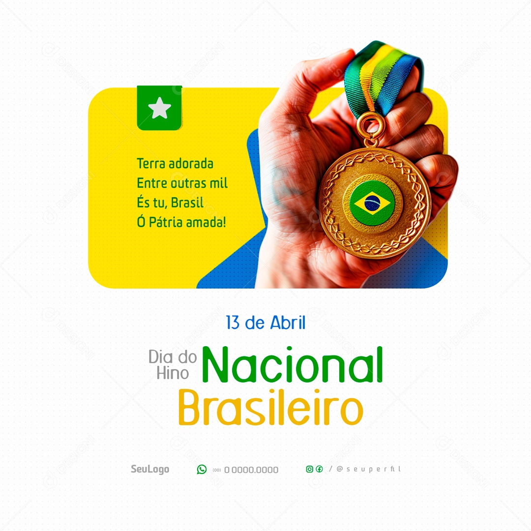 Hino Nacional Brasileiro Social Media PSD Editável