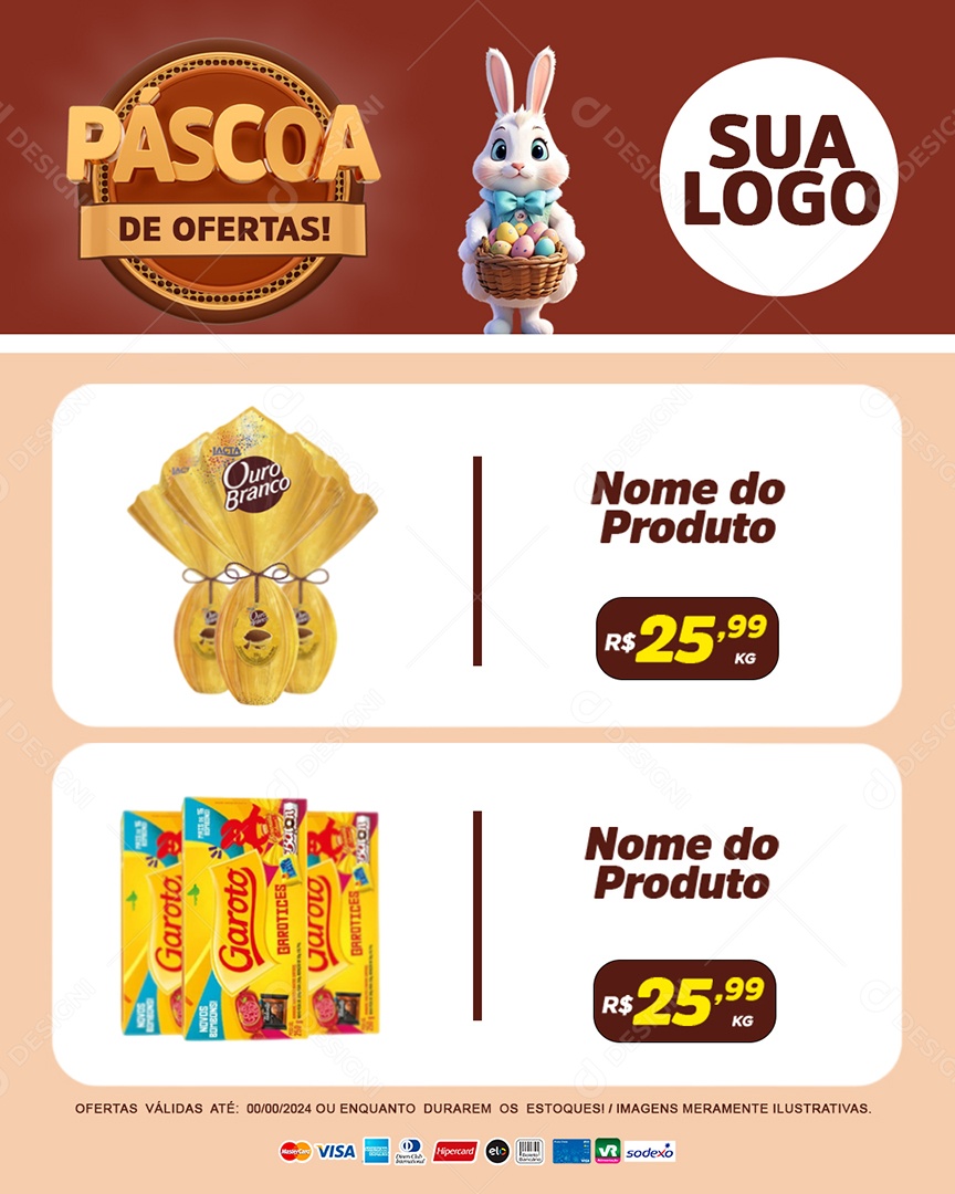 Social Media Encarte Páscoa de Ofertas PSD Editável