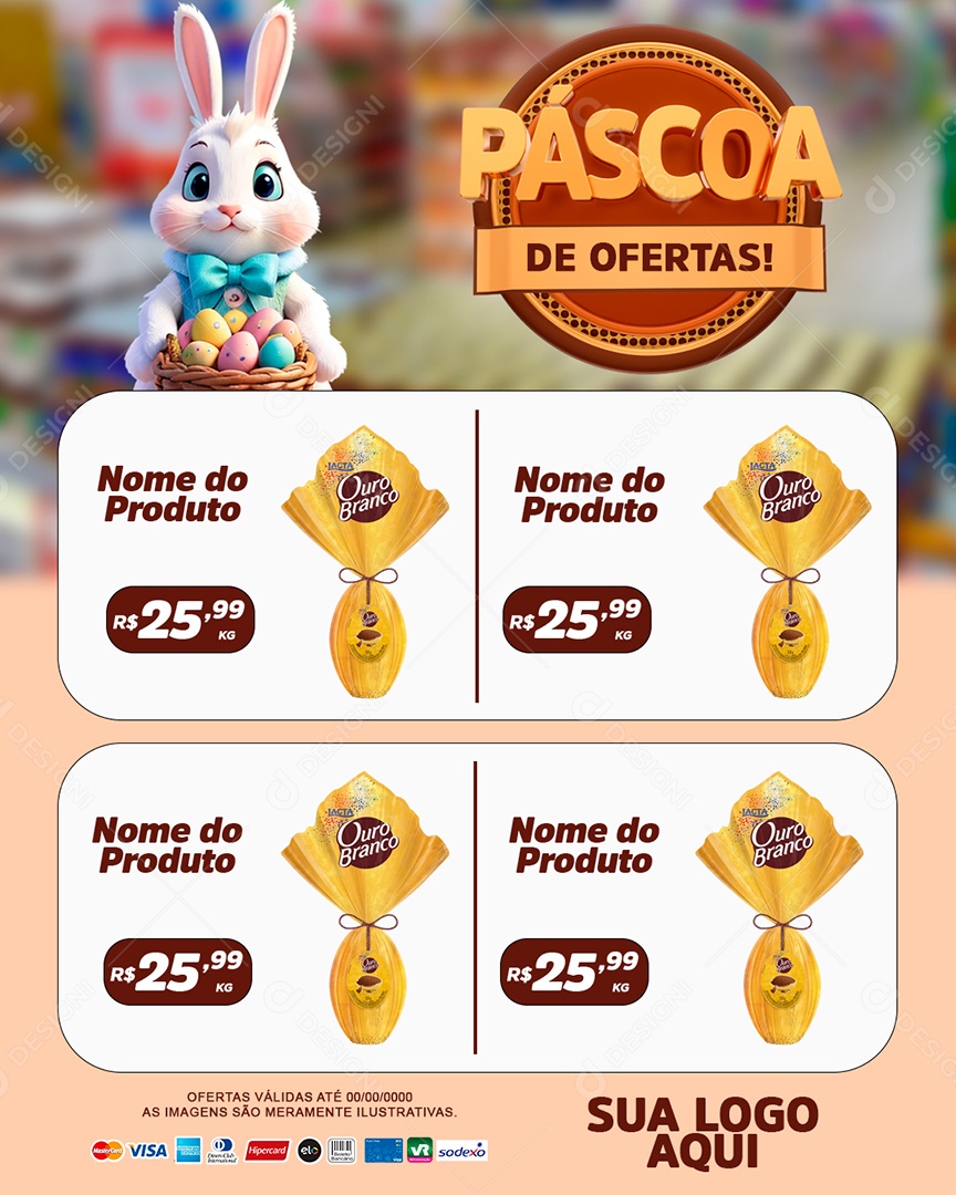 Social Media Encarte Páscoa de Ofertas PSD Editável