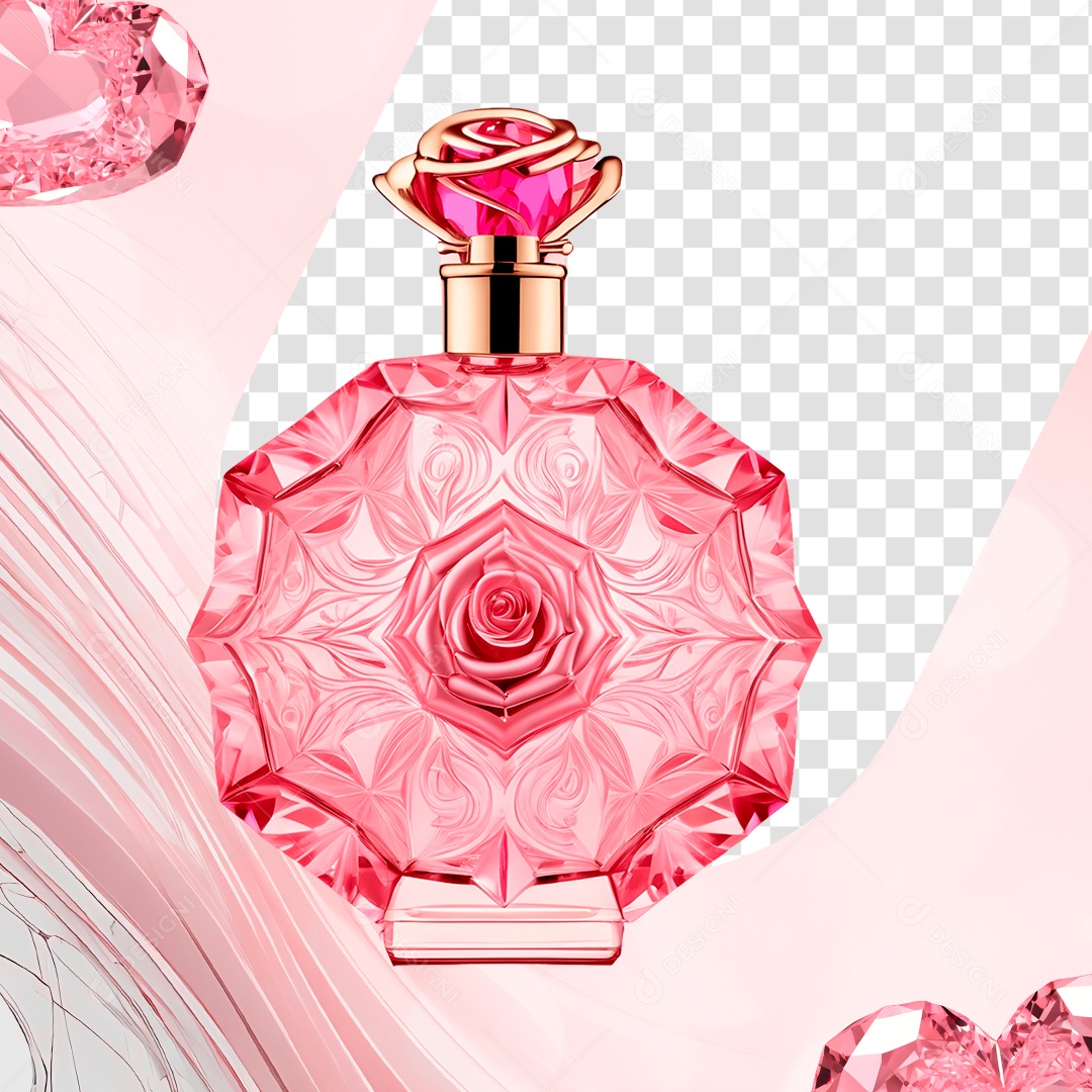Elemento 3D Perfume de Cristal para Composição PSD