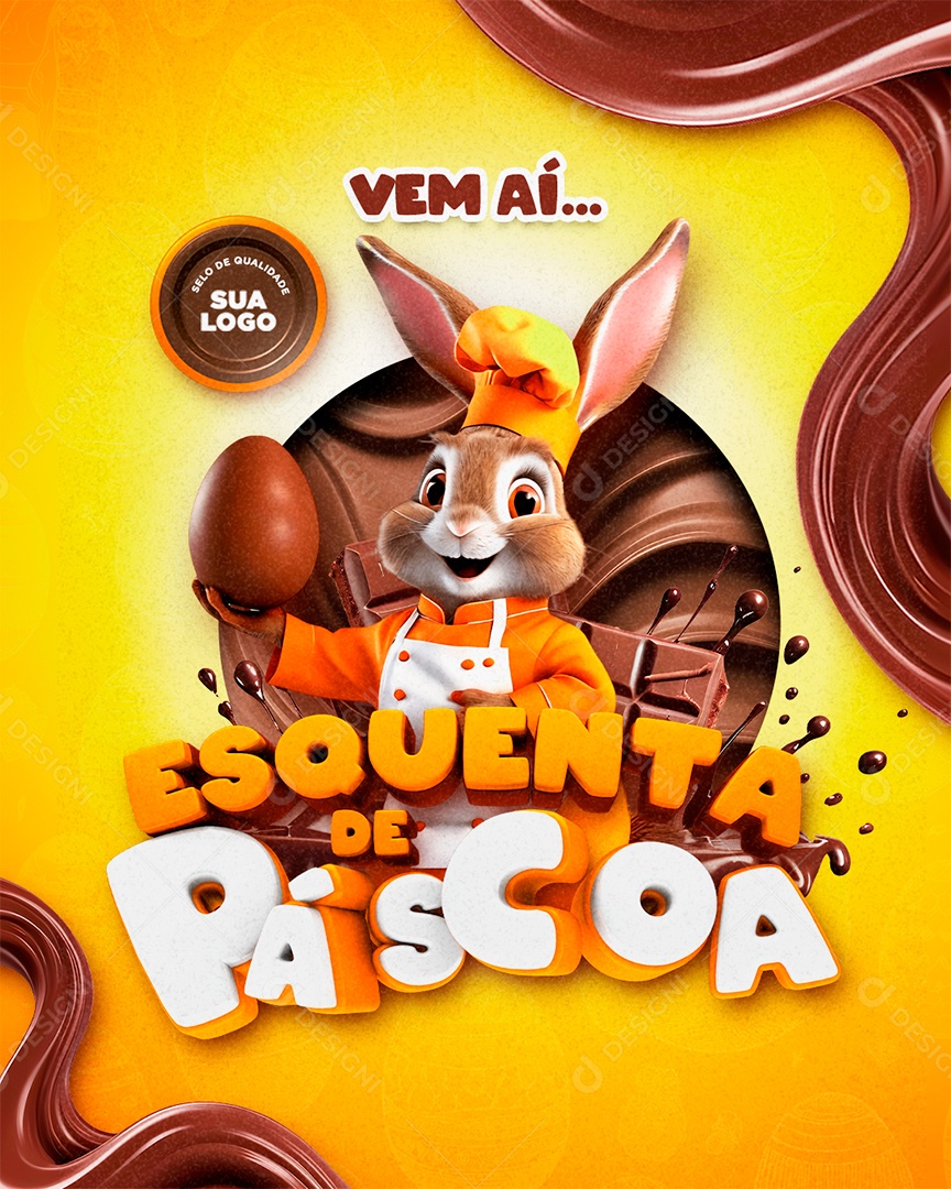 Vem Aí Esquenta de Páscoa Social Media PSD Editável