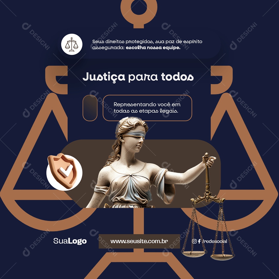 Advocacia Justiça para Todos Social Media PSD Editável