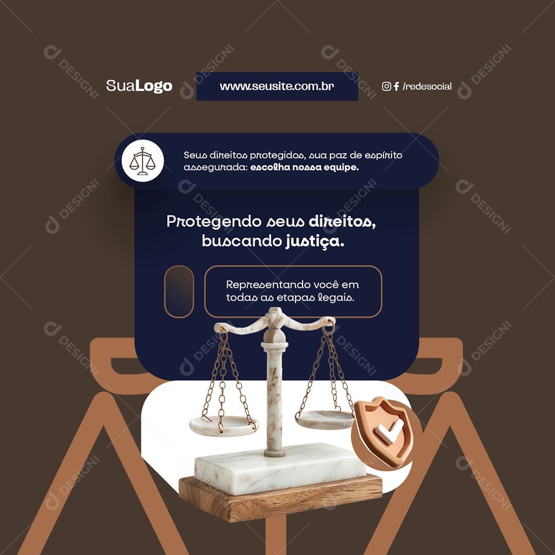 Advocacia Protegendo seus Direitos Social Media PSD Editável