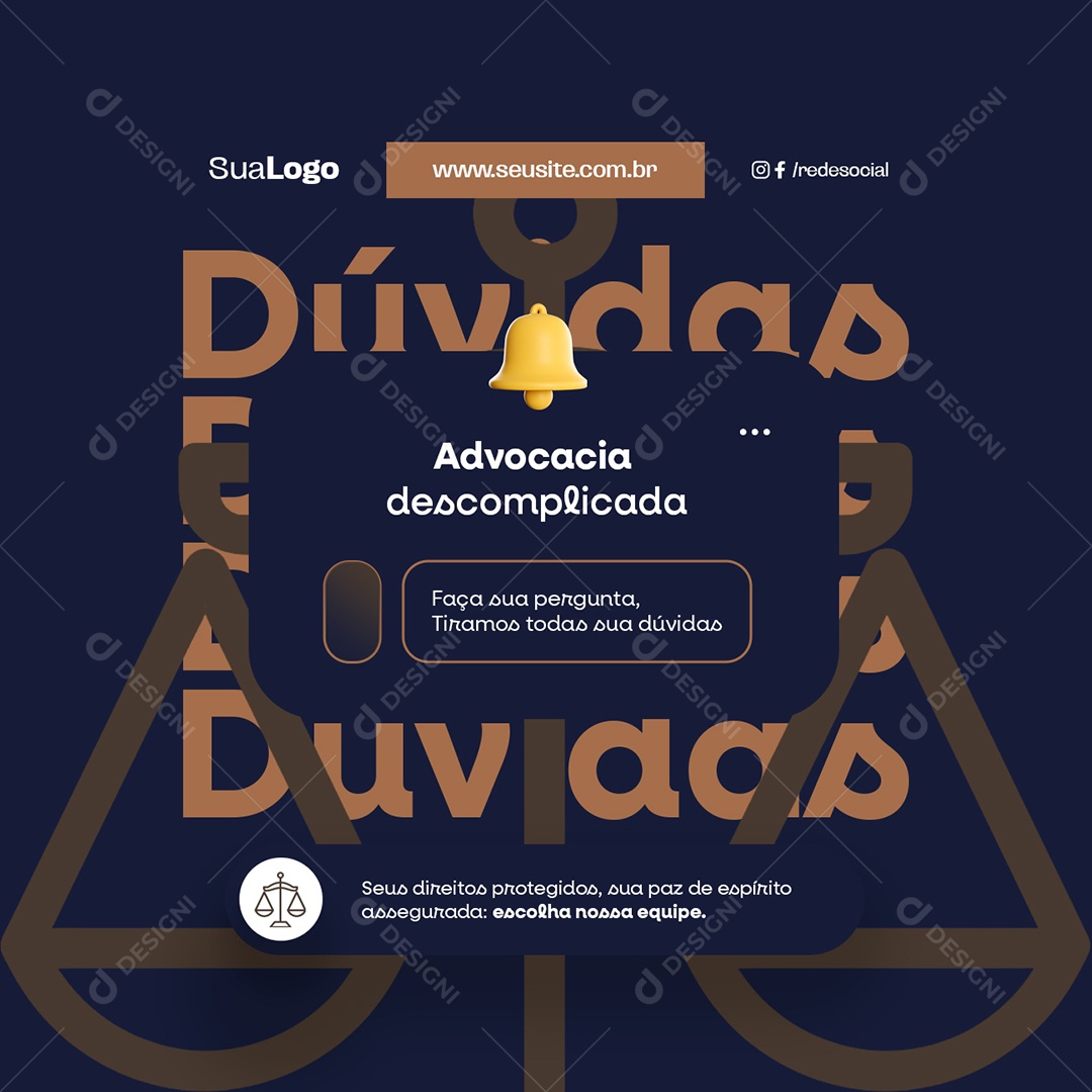 Advocacia Advocacia Descomplicada Social Media PSD Editável