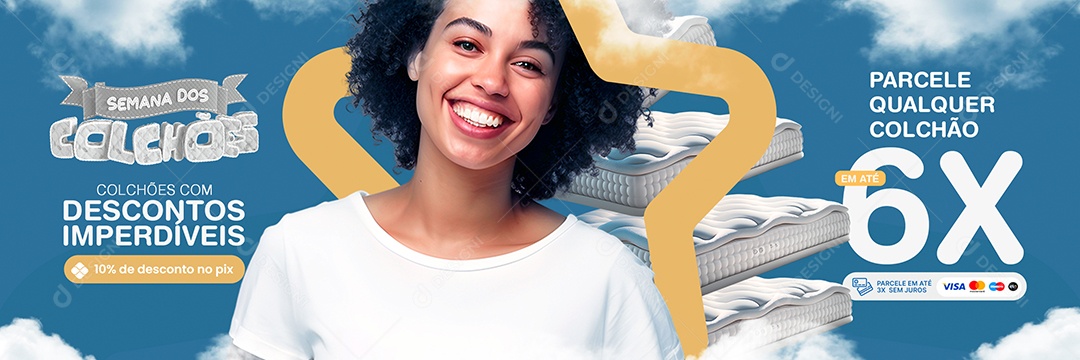 Banner Semana dos Colchões Descontos Imperdíveis Social Media PSD Editável