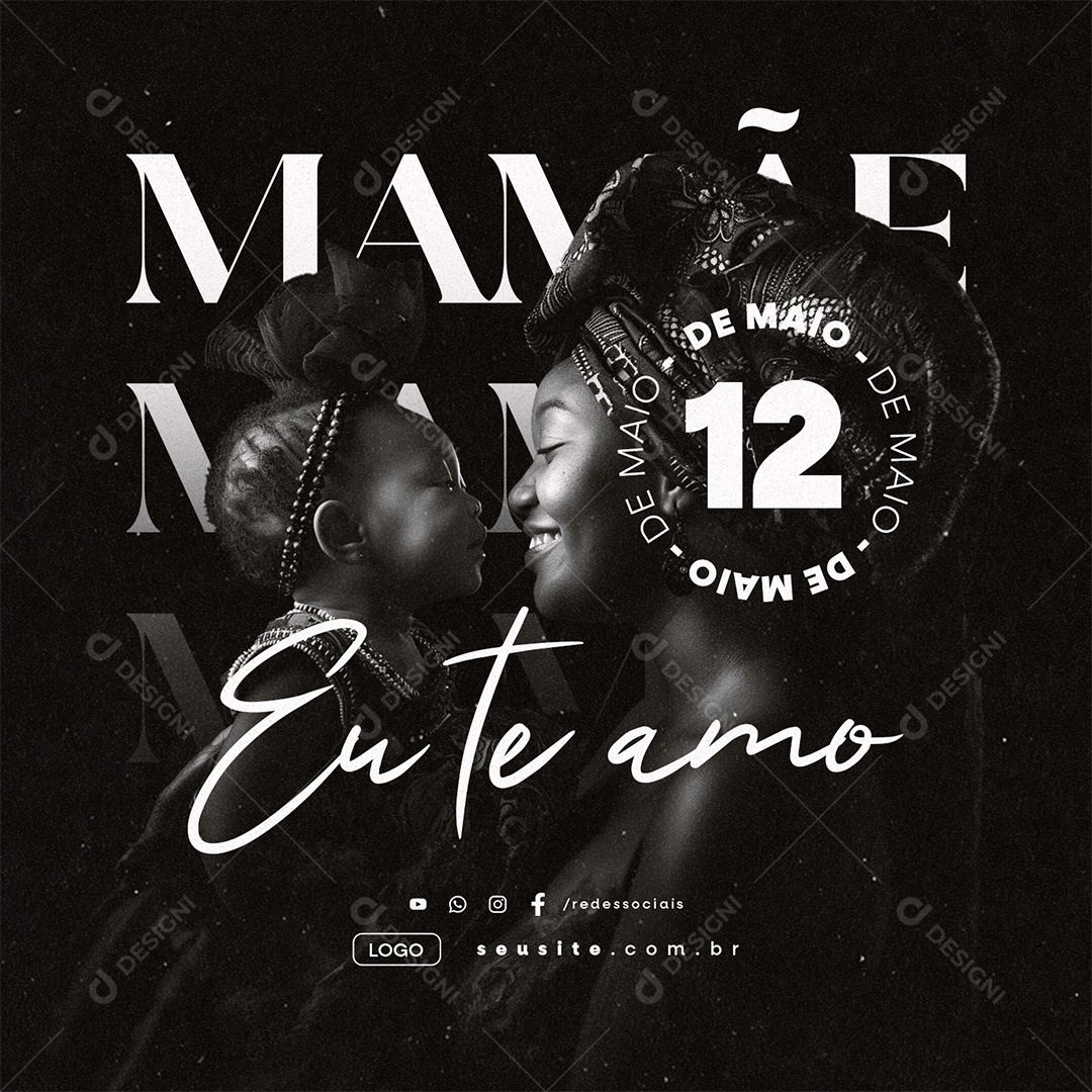 Mother's Day May 12th I Love You Social Media PSD Editable