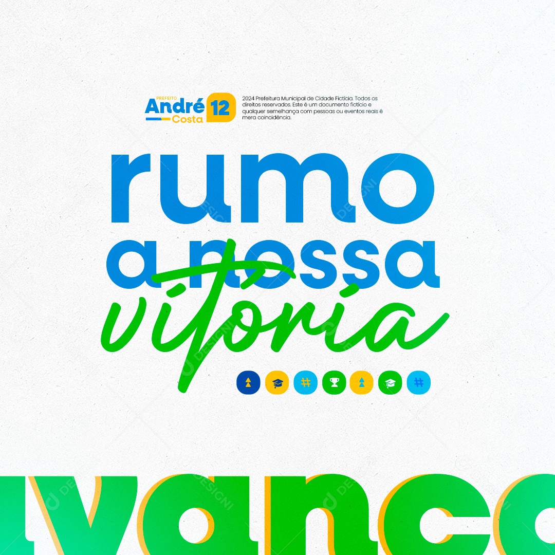 Campanha Politica Prefeito André Costa Rumo a Nossa Vitória Social Media PSD Editável