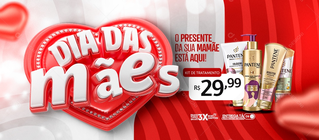 Banner Dia das Mães o Presente Está Aqui Social Media PSD Editável