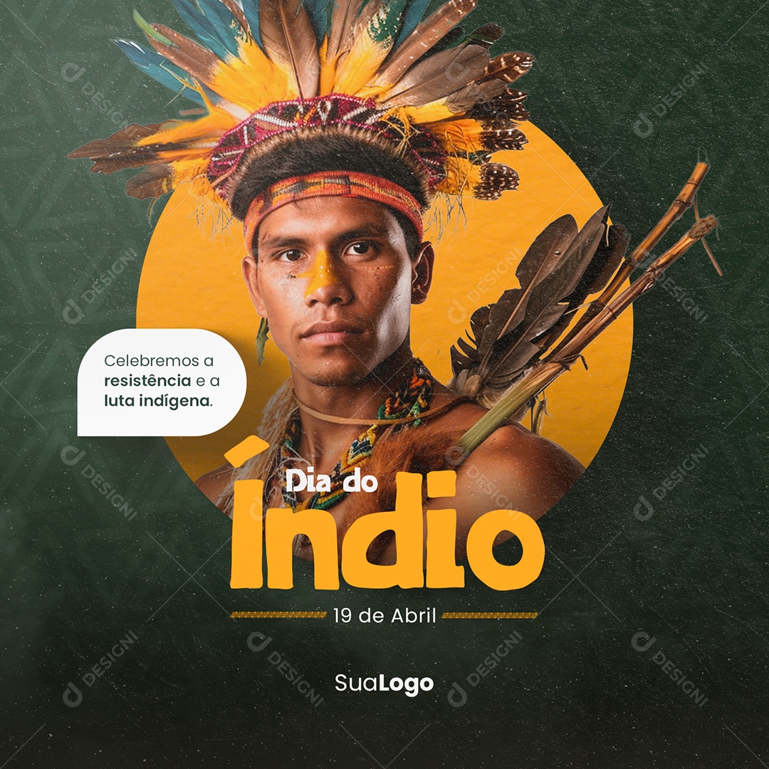 Dia do Índio 19 de Abril Celebremos a Resistência Social Media PSD Editável