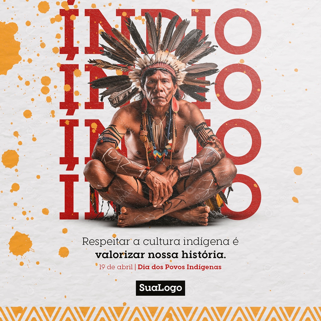 Dia do Índio 19 de Abril Social Media PSD Editável