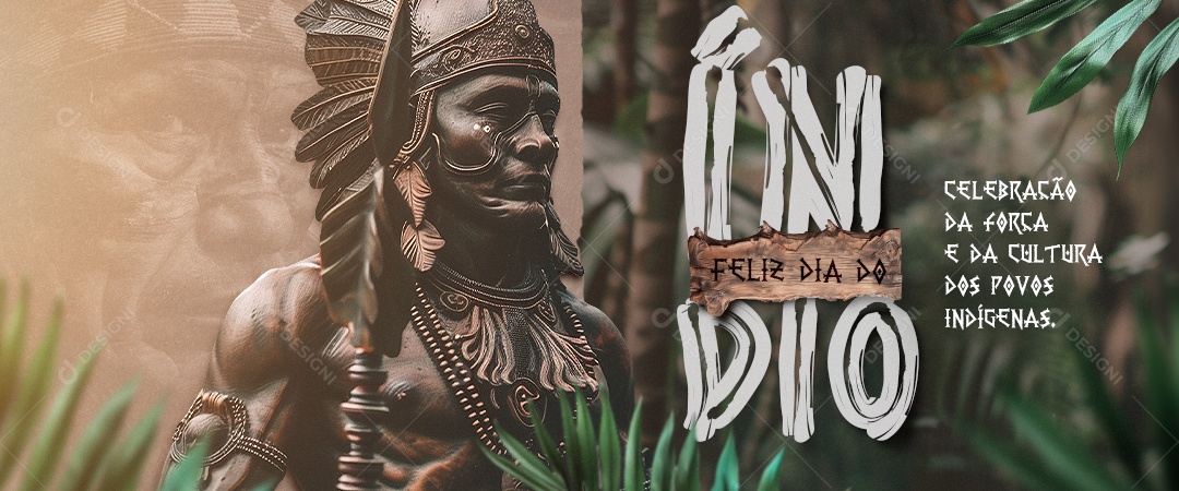 Social Media Banner Dia do Índio 19 de Abril PSD Editável